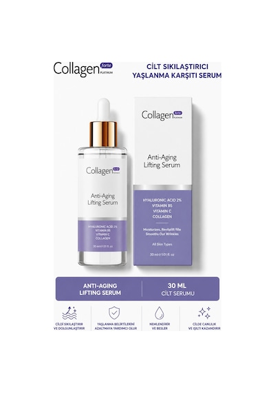 Collagen Forte Platinum Hyaluronik Asit Sıkılaştırıcı Serum 30 ML