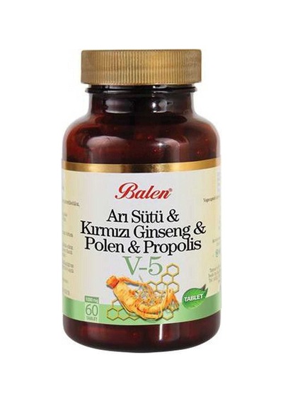 Arı Sütü Kırmızı Ginseng Polen Propolis V-5 1000 Mg 60 Adet Kapsül V5
