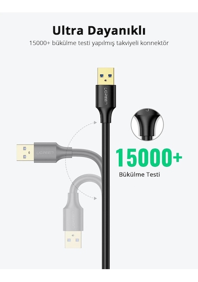 Ugreen Usb 3.0 Uzatma Kablosu, 1 Metre, Siyah, 10368