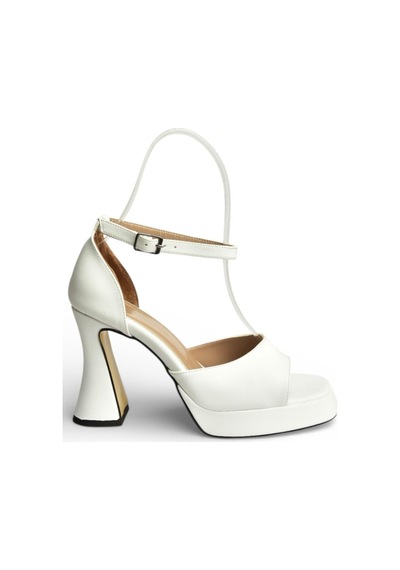 Fox Shoes Y404850209 Beyaz Kalın Topuklu Kadın Ayakkabı Beyaz