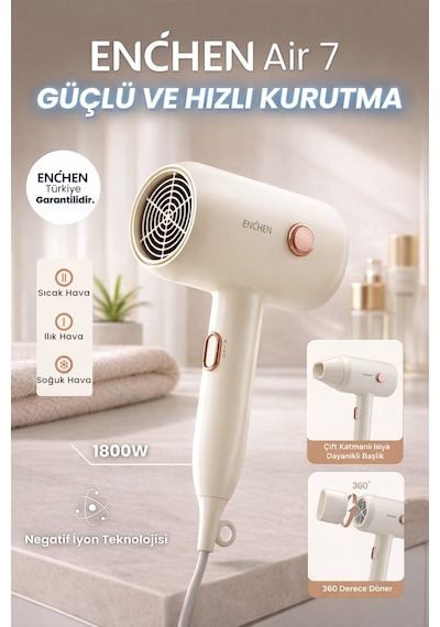 Air 7 1800 Watt Negatif İyonik Teknoloji 3 Sıcaklık Modlu Saç Kurutma Makinesi