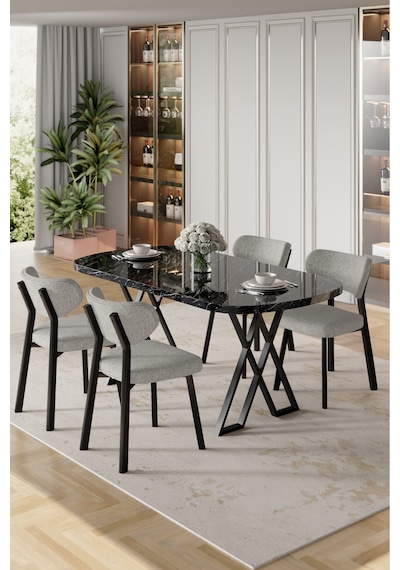 Canisa Axton Serisi Sabit Mdf 90x168 Siyah Mermer Desen Mutfak Masa Takımı 4 Gri Sandalye Gri Sandalye Siyah Mermer Desen Masa Canisa Axton Serisi Sabit Mdf 90x168 Siyah Mermer Desen Mutfak Masa Takımı 4 Gri Sandalye Gri Sandalye Siyah Mermer Desen Masa