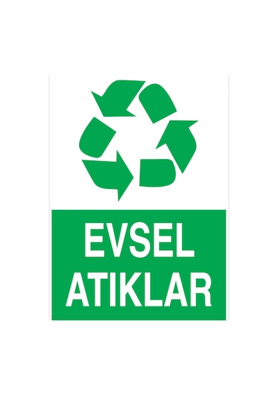 Evsel Atıklar Uyarı Tabelası - 20x30 Foreks - Gd7