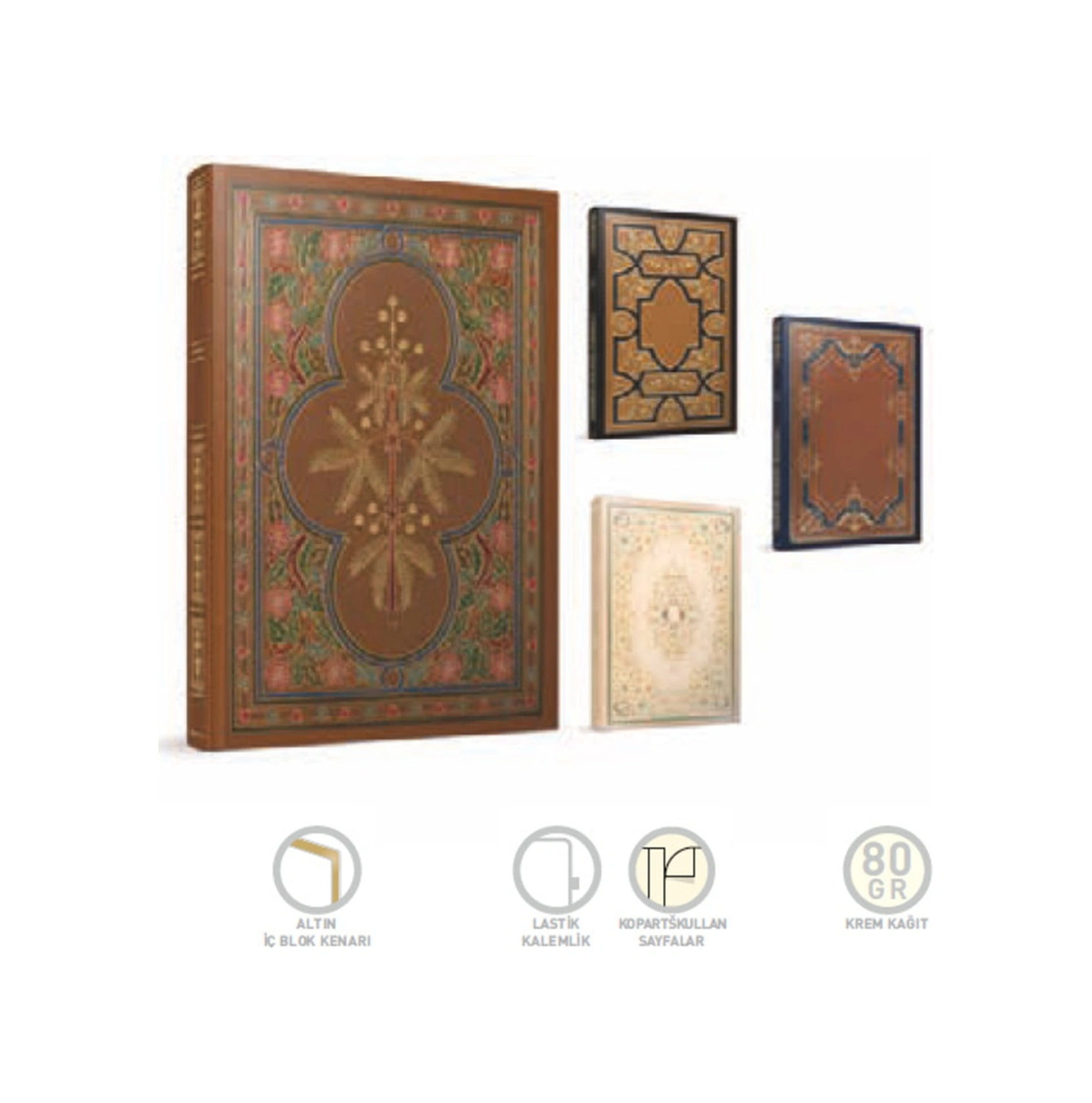 Antique Ip Dikişli Sert Kapak Not Defteri 17x24cm 112 Yaprak Özel 3 Lü Paket 5895 Karışık