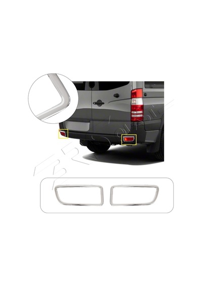 Mercedes Sprinter W906 Uyumlu Krom Reflektör Çerçevesi 2 Parça Paslanmaz Çelik