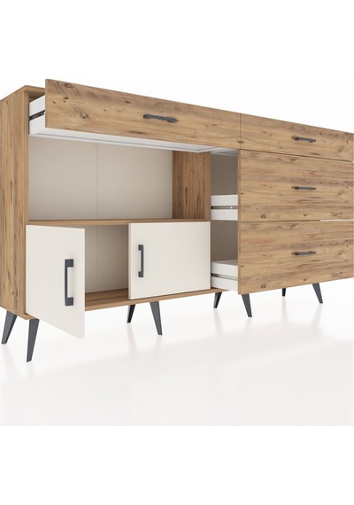 Arges Konsol Tek Raflı 4 Çekmeceli 2 Kapaklı 176x30x99 Çam-aytaşı/çam Aytası/atlas Çam - Atlas Çam Arges Konsol Tek Raflı 4 Çekmeceli 2 Kapaklı 176x30x99 Çam-aytaşı/çam Aytası/atlas Çam - Atlas Çam