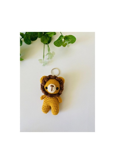 Adenya Sepeti Amigurumi Aslan Anahtarlık Kahverengi