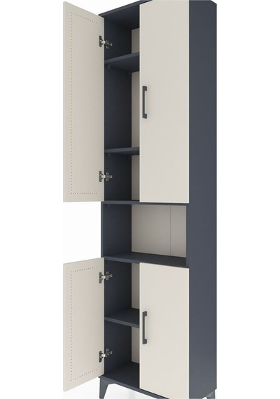 Arges Dolap 5 Raflı 4 Kapaklı 60x30x221 Antrasit-aytaşı Antrasit