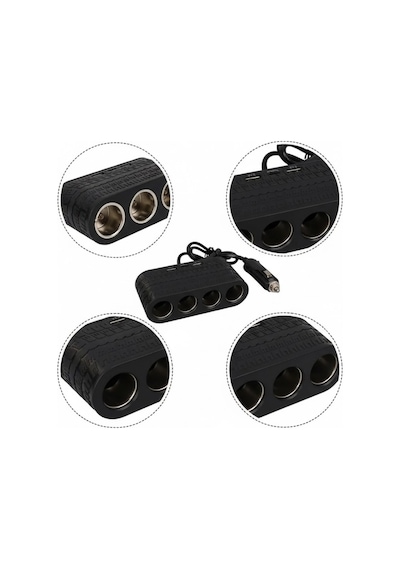 Araç İçi Güç Dağıtıcı 4 Çakmaklık 2 Usb 1 Type C Şarj Ünitesi Çok Renkli