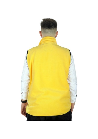 Mode Xl Erkek Polar Yelek Dik Yaka Fermuarlı 22549 Sarı 001
