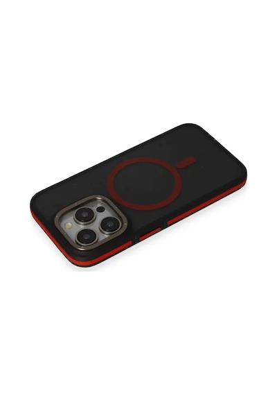 Joko Apple iPhone Uyumlu  14 Pro Max Uyumlu Kılıf Rocky Magsafe Kapak - Siyah-kırmızı