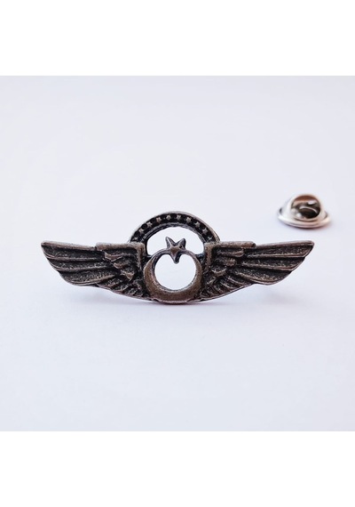 Hava Kuvvetleri Tek Köprülü Pilot Bröve Gümüş Oksit 45mm Gümüş
