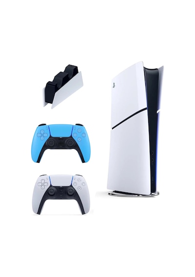 Playstation 5 Slim Digital 1 TB Oyun Konsolu + 2 Mavi Dualsense + Şarj İstasyon (İthalatçı Garantili)