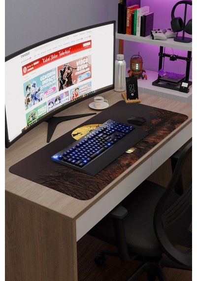Ateşböceklerinin Mezarı Anime V5 - 90x40 Xxl Gaming Kauçuk Kaymaz Taban Mouse Pad Fare Altlığı