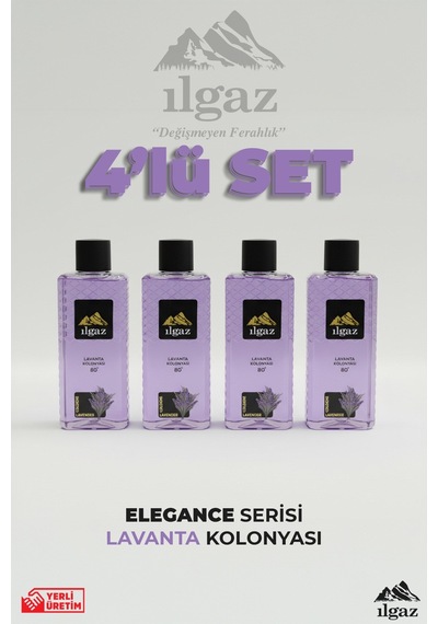 Ilgaz Lavanta Kolonyası 4'lü Set 80 Derece 400 Ml Elegance Series