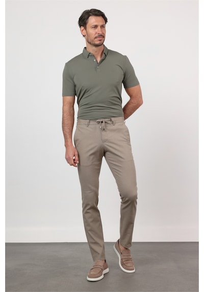 İmza Vizon Yan Cep Keten Slim Fit Keten Karışımlı Jogger Pantolon 1003260169