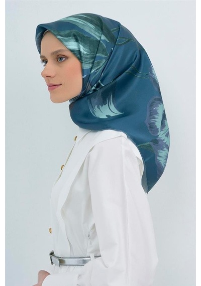 Armine İpek Eşarp 2026 Yaz - 9506-52 Kot Mavisi Twill