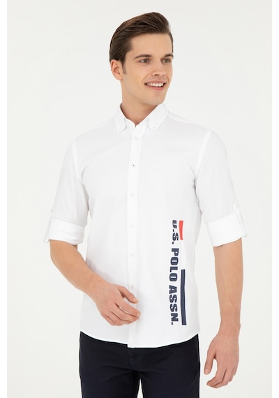 U.s. Polo Assn. Erkek Beyaz Gömlek Desenli 50283772-vr013 Beyaz