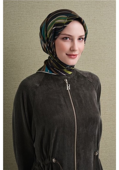 Armine Saf İpek Sura Eşarp 9616d 05 Siyah Mürdüm