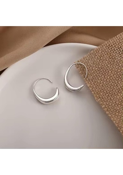 Dilaratrendhouse Çelik Pirinç Halka C Küpe Rodyum -günlük Ve Spor Tarz-2.5 Cm Boyut Dlra