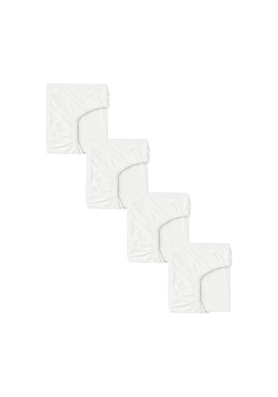 4 Adet 40 X 80 + 10 Cm Anne Yanı Lastikli Penye Kumaş Bebek Çarşafı-beyaz