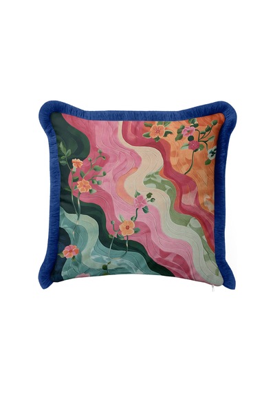 Retro Çiçek Dalgalı Saçaklı Yastık Kılıfı - Botanik Pembe Turuncu Lacivert Püsküllü Kırlent Kılıfı Derin Lagün Serenat Retro Çiçek Dalgalı Saçaklı Yastık Kılıfı - Botanik Pembe Turuncu Lacivert Püsküllü Kırlent Kılıfı Derin Lagün Serenat