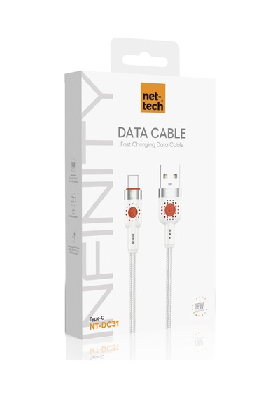 Nettech Nt-dc31 18w Plastik 100 Cm Usb To Type-c Şarj Ve Data Kablosu Beyaz
