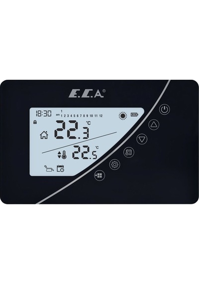 E.c.a Poly Touch 400b Kablosuz Oda Termostatı Siyah 7006903006