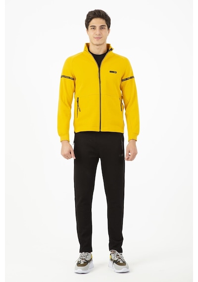Maraton Sportswear Comfort Erkek Dik Yaka Dar Paça Uzun Kol Basic Sarı Eşofman Takımı 21516-sarı Sarı