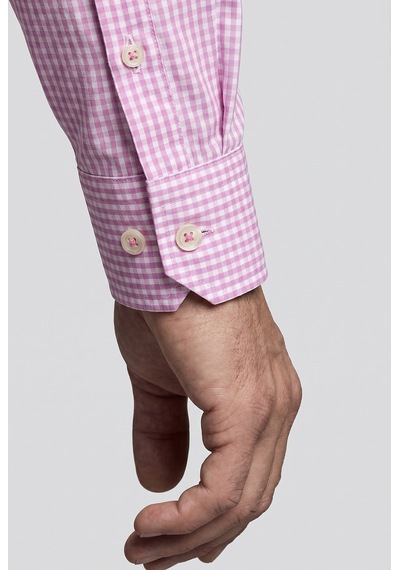 Bisse Pembe Regular Fit Cepsiz Uzun Paşa Yaka Gömlek Gmeks261040 C29