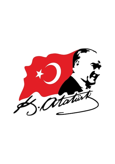 Mustafa Kemal Atatürk Gazi Başbuğ Ve Türk Bayrağı Sticker 00388