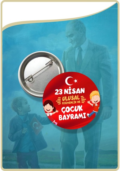 23 Nisan Rozet Seti -08 Toplam 10 Parça Çok Renkli