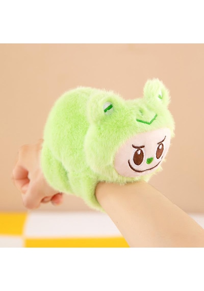 Sevimli Kawaii Labubu Hayvan Tokatlı Çıtçıtlı Sarma Bileklik Labubu Peluş El Yüzügü Bileklik Açık Yeşil