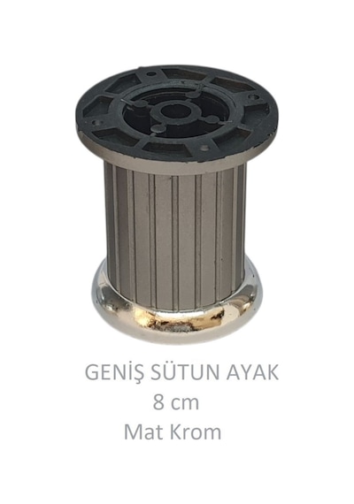 Plastik 8 Cm Geniş Sütun Ayak, Mat Krom Mat Krom