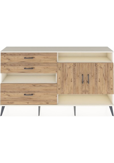 Arges Konsol 4 Raflı 3 Çekmeceli 2 Kapaklı 176x30x99 Aytaşı-çam Aytaşı-çam