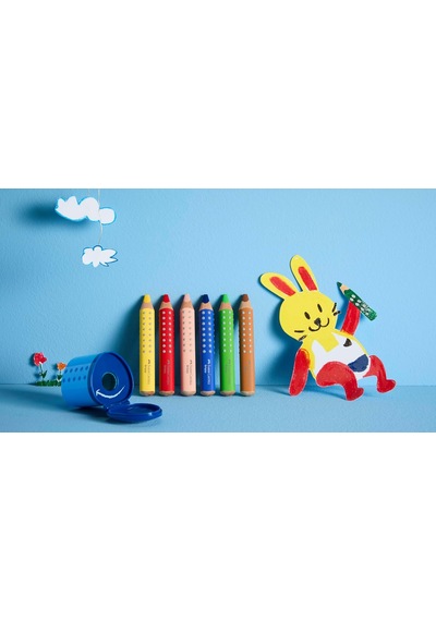 Faber-castell Grippy 110624 Set, 10 Jumbo Renkli Kalem, Küçük Çocuklar İçin, Kolay Yıkanabilir Boya