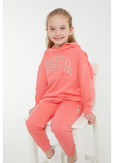 U.S. Polo Assn. Lisanslı Klasik Coral Kız Çocuk Eşofman Takım Pembe