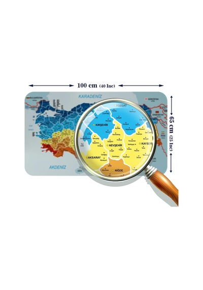 Eğitici - Öğretici Dünya Ve Türkiye Haritası Çocuk Odası Duvar Sticker-60x105-3891 Renkli