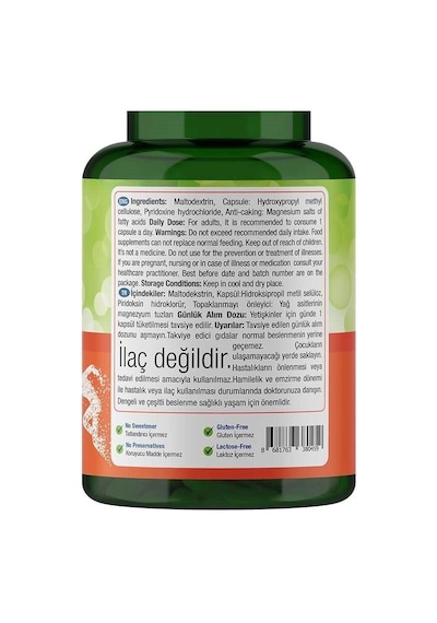 Natures Supreme Vitamin B6 10 Mg 100 Kapsül Aromasiz