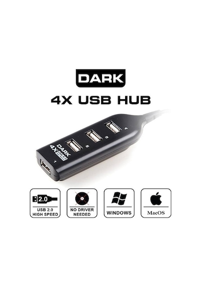 Dark DK-AC-USB24 Connect Master 4 Port USB Çoklayıcı