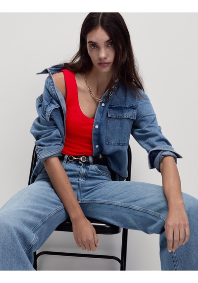 Marks & Spencer Pamuk Karışımlı Ribana Slim Fit Atlet Kırmızı