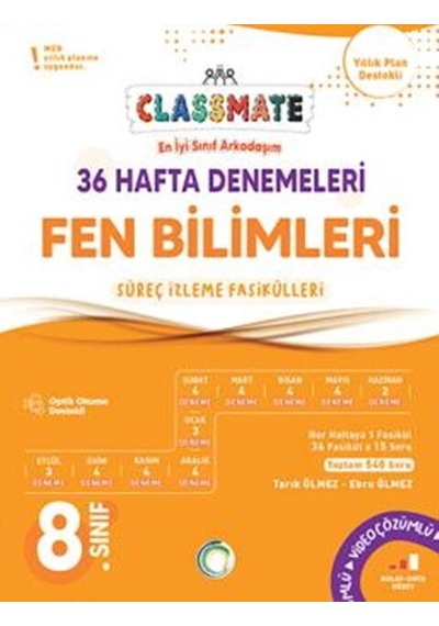 Okyanus 8. Sınıf Fen Bilimleri Classmate 36 Hafta Denemeleri Okya