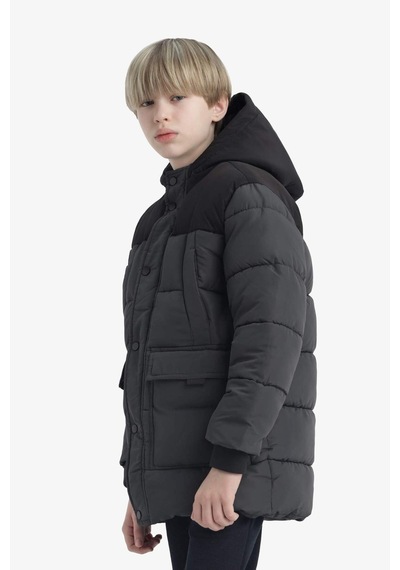 Defacto Erkek Çocuk Su Geçirmez Kapüşonlu Polar Astarlı Parka E9373a825wnar15 Antrasit