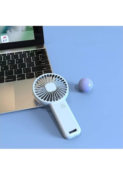 Mini Fan,telefon Tutucu,portatif El Vantilatörü Mavi 9,3x19cm