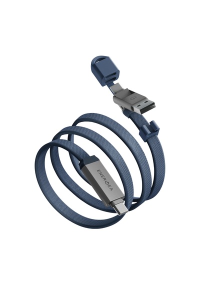Energea Sheath Travel 1.2m 60w 2in1 Type-c To Type-c Ve Usb-a Hızlı Şarj Kablo - Mavi