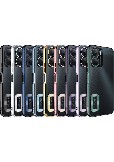 Vivo Y16 Kılıf Kamera Korumalı Logo Gösteren Omega Kapak - Sierra Mavi Sierra Mavi Sierra Mavi