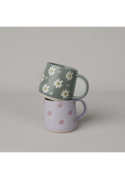 Linens Tulip Seramik 400 Ml Kupa Lila Lila