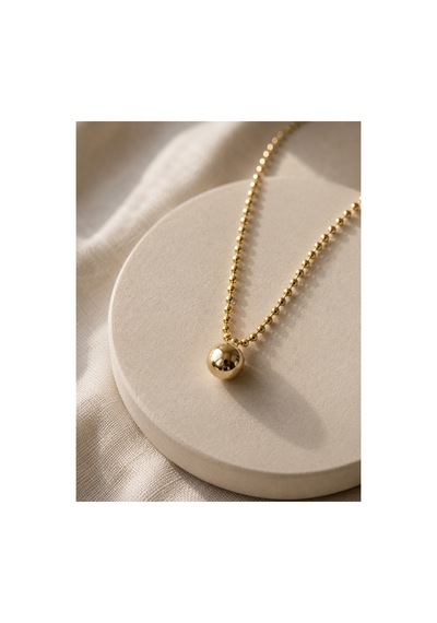 Démila Nola Gold Minimal Top Uçlu Paslanmaz Çelik Kolye Altın Altın