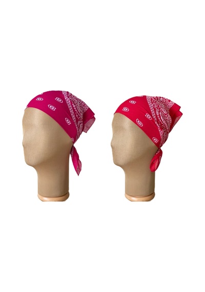 Pamuklu Klasik Desen Unisex 2li Bandana Seti Renkli Bandana Etnik Desenli A Kalite Bandana Bordo - Kırmızı