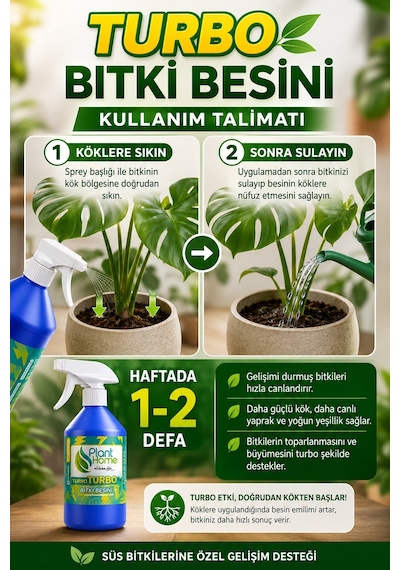 Turbo Bitki Besini Sprey Yaprak ve Kök Destekleyici  500 ml